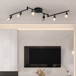 Modern Black Iron Adjustable Ceiling Lights with LED GU10 Bulbs
