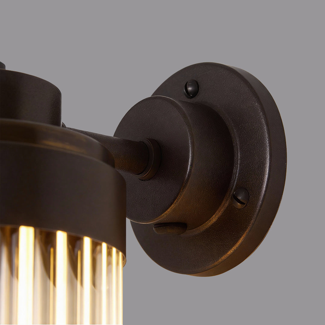 Luxury Minimalist Outdoor Wall Sconce with Copper Frame and Warm LED Light