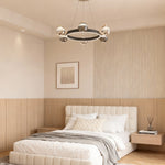 Aurelia Modern Chandelier in Black and Gold with LED Acrylic Shades