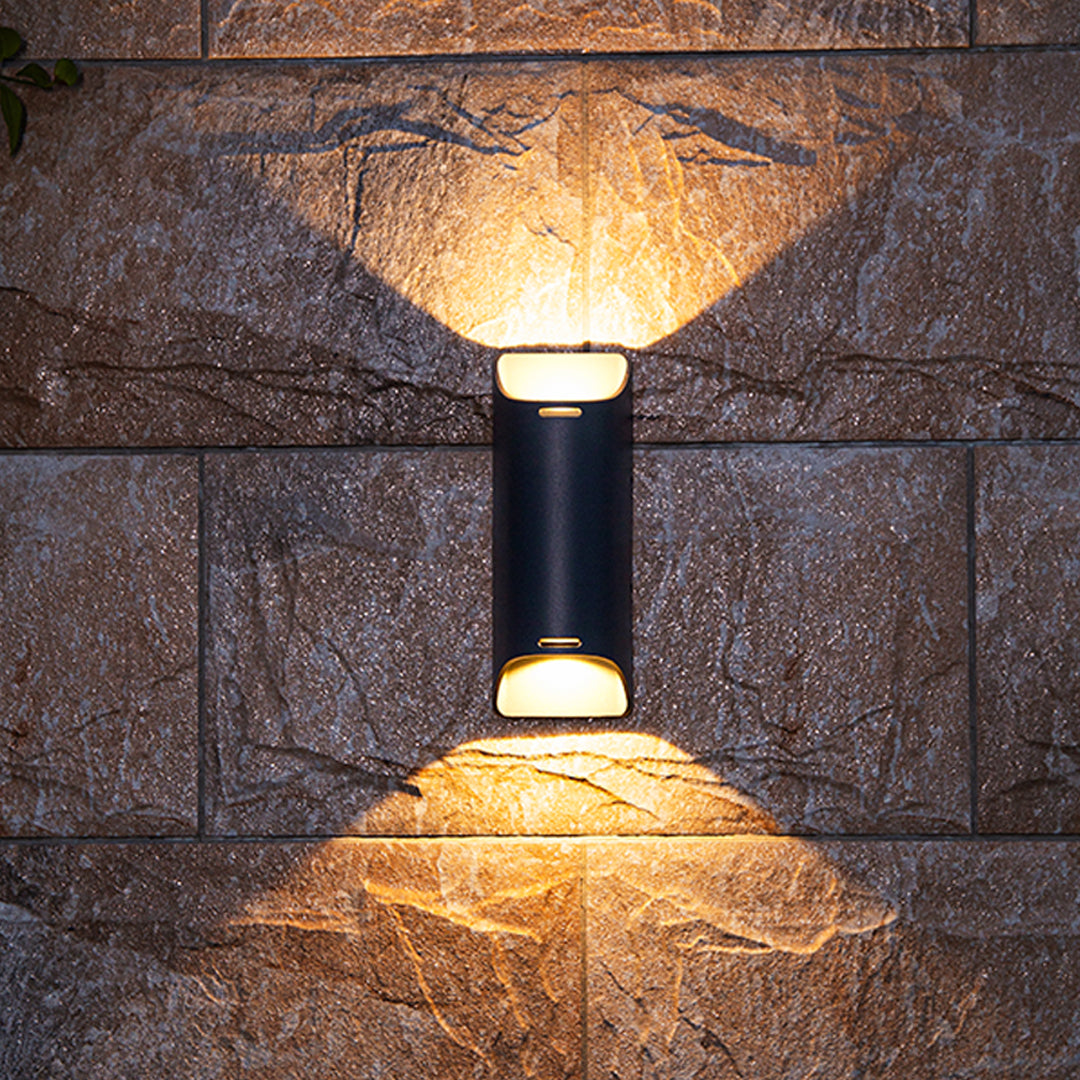 Luma Up & Down Outdoor Wall Light in Black Aluminum