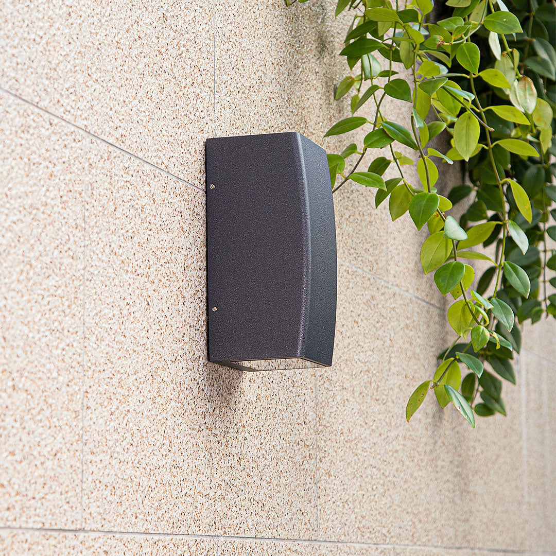 Aria Up-Down LED Outdoor Wall Light in Black Aluminum