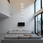 Waves Fishbone LED Chandelier – Modern Nordic Linear Pendant Light