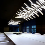 Waves Fishbone LED Chandelier – Modern Nordic Linear Pendant Light