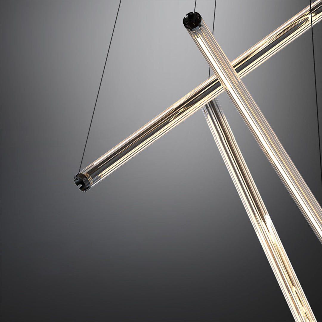 Nordic Minimalist LED Linear Chandelier for Modern Interiors