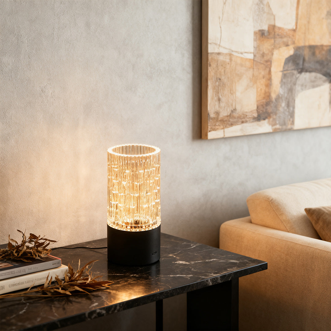 Art Deco Vase Table Lamp with Dimmable LED – Modern Sculptural Lighting