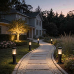 Modern Minimalist Black Bollard Garden Lights for Pathways and Landscapes
