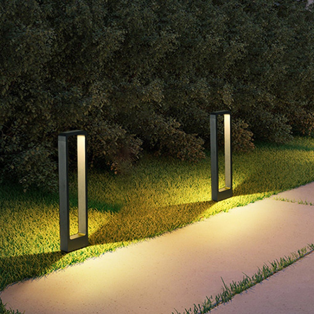 Modern Minimalist Black Bollard Lights for Outdoor Landscape Paths