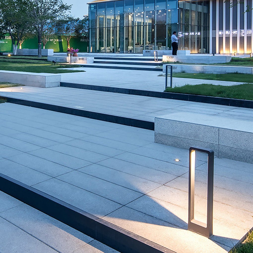 Modern Minimalist Black Bollard Lights for Outdoor Landscape Paths