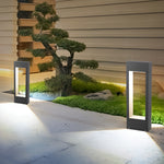 Slim Rectangular LED Lawn Light in Black Aluminum for Modern Landscape Illumination