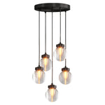 Luxury Copper Chandelier with Clear Glass Shades for Modern Interiors