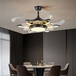 Aria Black Minimalist Ceiling Fan with Integrated LED Light