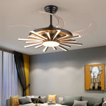 Modern Multi-Head Ceiling Fan with Integrated LED Light in Black or Gold