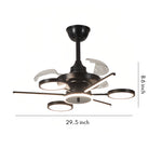 French Vintage Black Iron Ceiling Fan with 7-Light LED Fixture