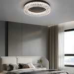 Nero Round LED Flush Mount Ceiling Light with Crystal Accents