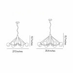 Modern Black Chandelier with White Glass Shades for Dining Room and Living Room