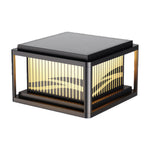 Wave Pattern LED Pillar Light – Modern Outdoor Post Lamp in Black