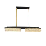 Linear Copper LED Pendant Light for Kitchen Island, 3-Color Adjustable