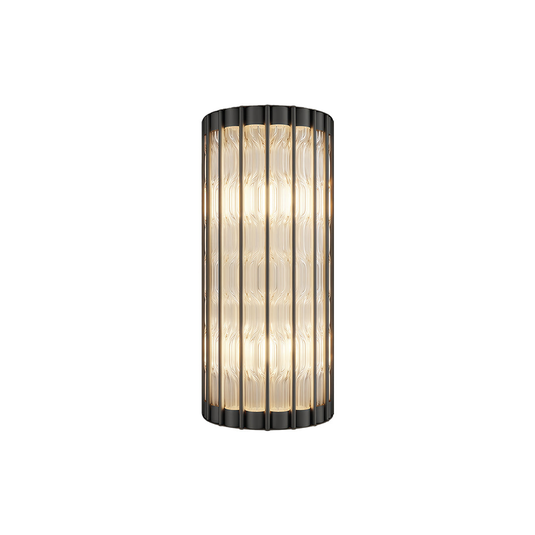American-Style Copper Linear Wall Sconce with Clear Glass Shade