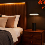 Cylinder Table Lamp with Dimmable LED, European Modern Accent Light for Living Room