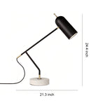 Marble Base LED Desk Lamp with Dimmable Light, Modern Minimalist Black Finish