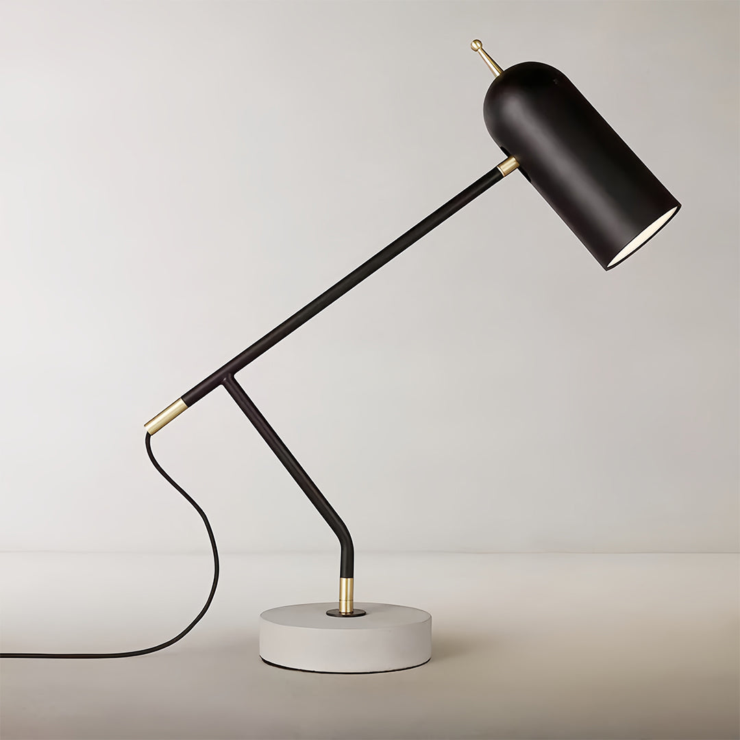 Marble Base LED Desk Lamp with Dimmable Light, Modern Minimalist Black Finish