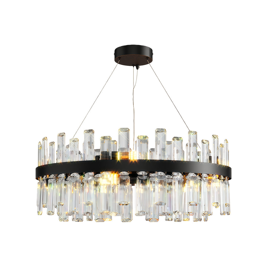 Aurelia Crystal Chandelier — Nordic Modern Ceiling Light in Copper, Nickel, or Black