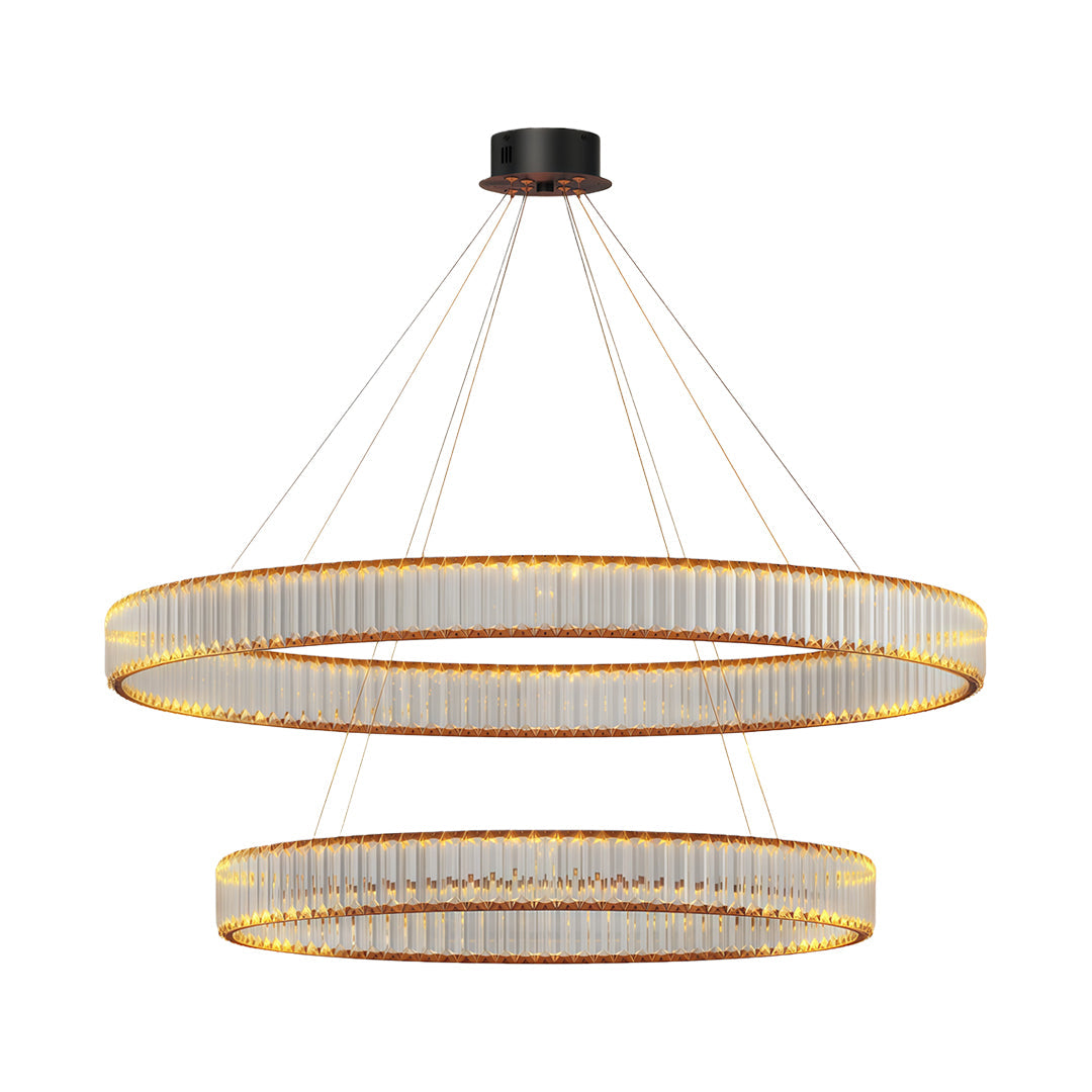 Aurelia Crystal Round Chandelier — American Minimalist LED Pendant for Modern Interiors