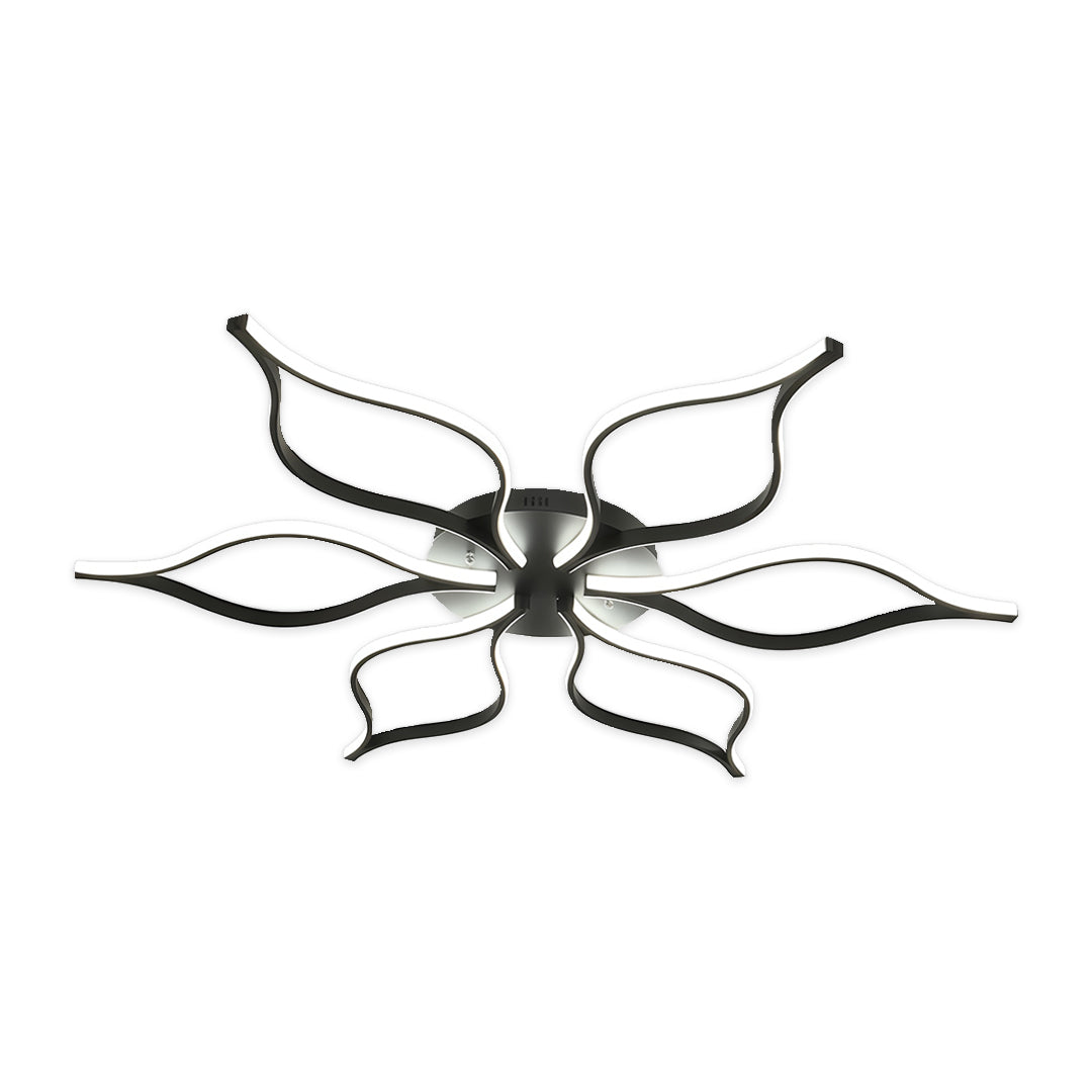 Lumina Flush Mount LED Ceiling Light in Black Iron and Silicone