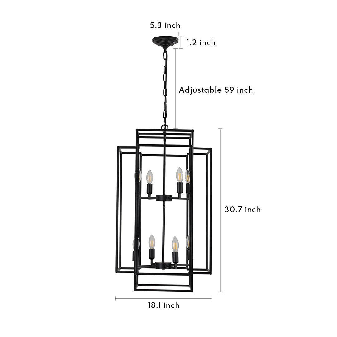 Industrial Vintage Iron Pendant Light with Adjustable Chain