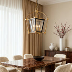Aurelia Four-Light Gold and Black Lantern Pendant