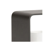 Black Rectangular Outdoor Lantern with Wooden Base