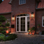 Aurelia Outdoor Lantern Wall Sconce – Waterproof Iron & Glass Courtyard Light