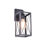 American Black Iron Lantern Wall Sconce for Vintage Industrial Interiors