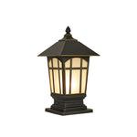 European Outdoor Pillar Light in Chestnut Aluminum with Clear Glass