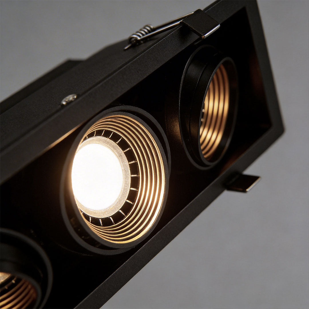 Recessed Linear LED Spotlight with Full-Spectrum Light, Modern Architectural Grille