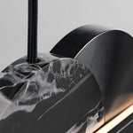 Marble Linear LED Pendant Light – Modern Black Aluminum Island Lighting