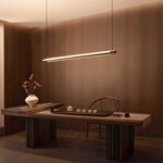 Matte Black Linear LED Pendant Light for Kitchen Island and Dining Table