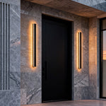 Linear LED Outdoor Wall Light in Matte Black, IP65 Waterproof Architectural Sconce