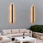 Linear LED Outdoor Wall Light in Matte Black, IP65 Waterproof Architectural Sconce