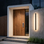 Modern Black Linear LED Wall Sconce, Waterproof Outdoor Lighting