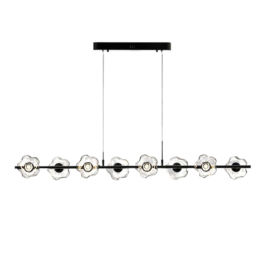 Linear LED Pendant Light in Black or Gold, Modern Nordic Chandelier for Dining and Living Spaces