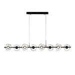 Linear LED Pendant Light in Black or Gold, Modern Nordic Chandelier for Dining and Living Spaces