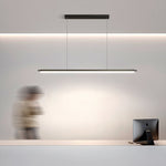 Nordic Minimalist Linear LED Pendant Light in Black Aluminum