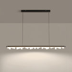 Nordic Minimalist Linear LED Pendant Light in Black Aluminum