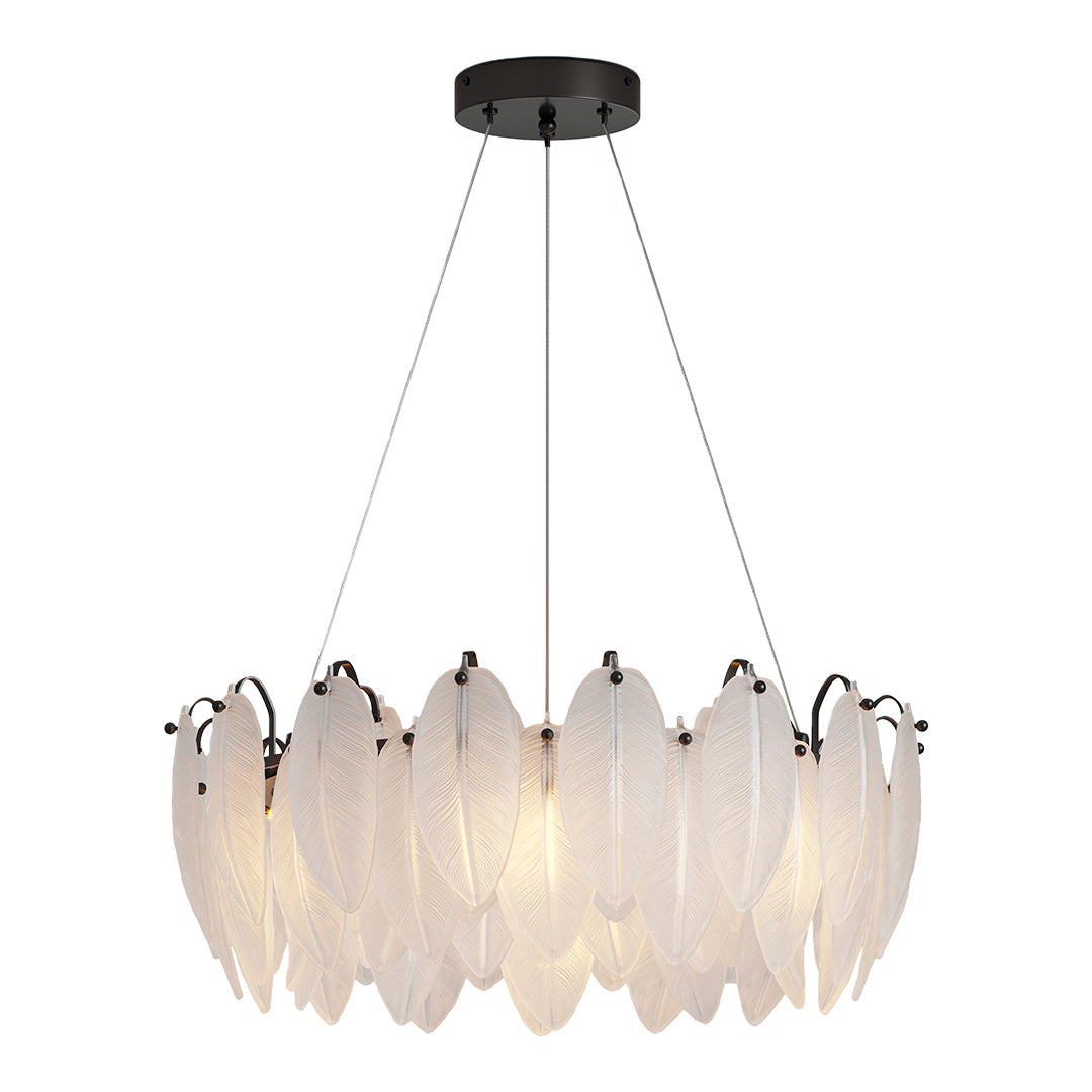 Feather Glass Chandelier Modern Luxury Pendant Light