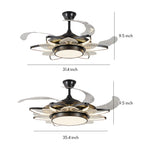 Aria Black Minimalist Ceiling Fan with Integrated LED Light