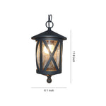 Aria Outdoor Pendant Light – Black Aluminum & Glass Lantern