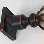 Retro Black Outdoor Pillar Lights with Glass Shade, IP54 Waterproof