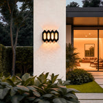 Hexa Outdoor Up & Down Wall Light – Modern Nordic LED Sconce in Black