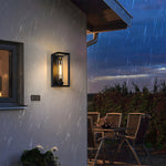 Modern Square Outdoor Wall Sconce in Matte Black, IP54 Waterproof